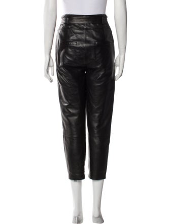 Veronica Beard Lamb Leather Straight Leg Pants