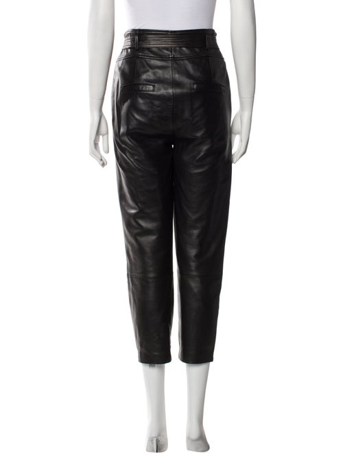 Veronica Beard Lamb Leather Straight Leg Pants