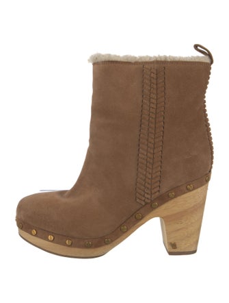 Veronica Beard Suede Whipstitch Trim Boots