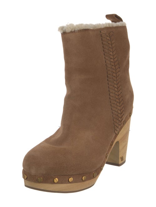 Veronica Beard Suede Whipstitch Trim Boots