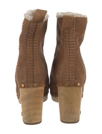Veronica Beard Suede Whipstitch Trim Boots