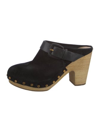 Veronica Beard Suede Studded Accents Mules