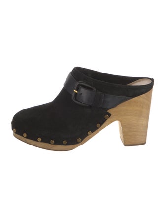 Veronica Beard Suede Studded Accents Mules