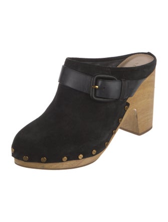 Veronica Beard Suede Studded Accents Mules