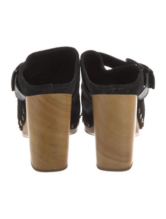 Veronica Beard Suede Studded Accents Mules