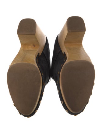 Veronica Beard Suede Studded Accents Mules