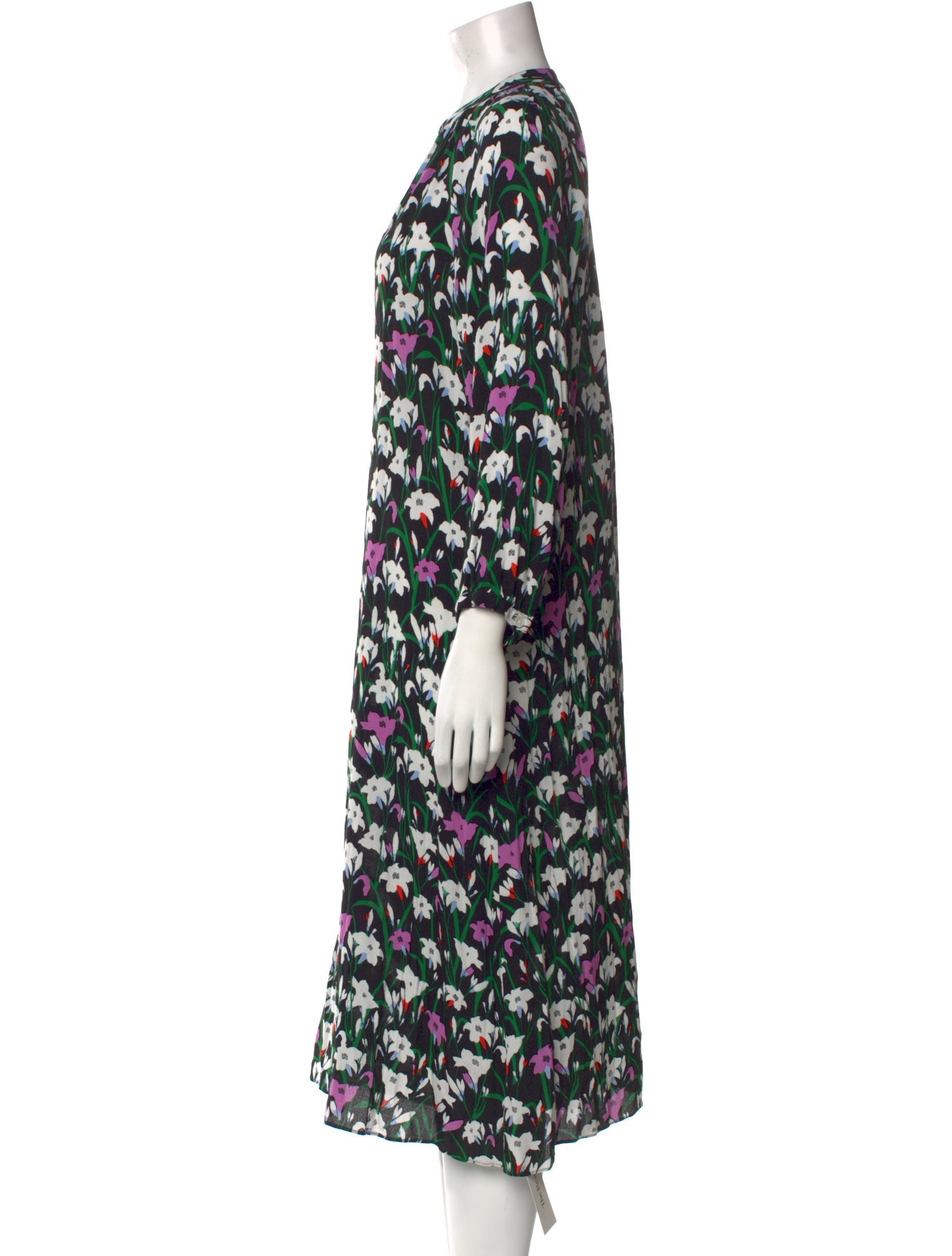 Veronica Beard Floral Print Midi Length Dress