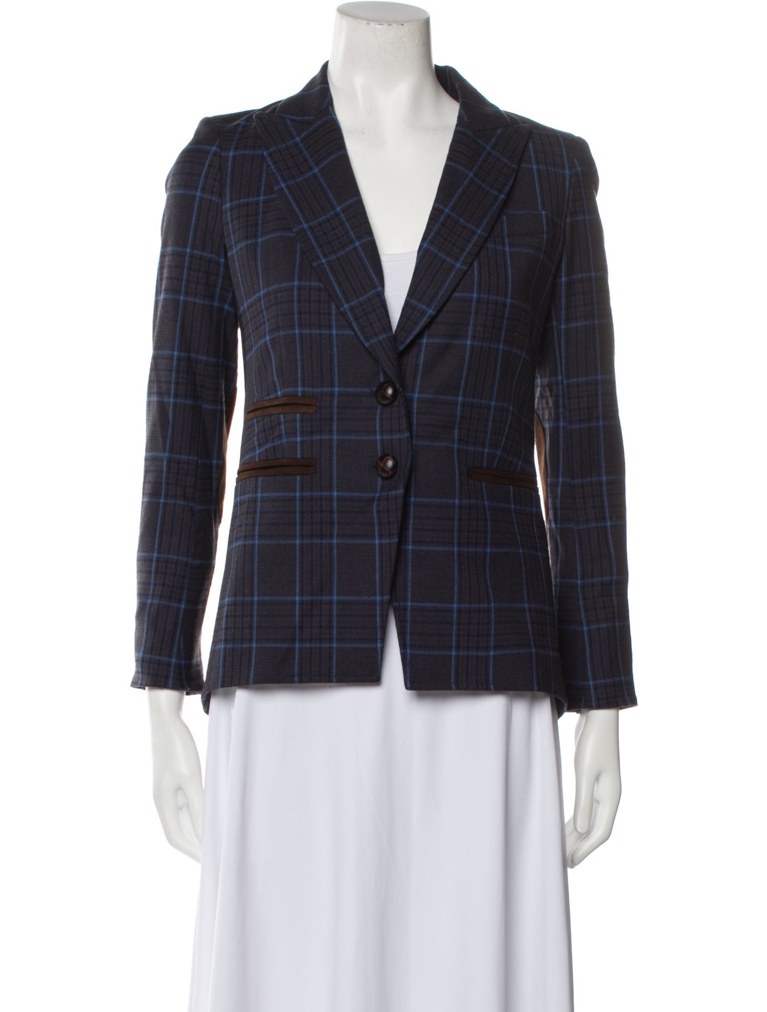 Veronica Beard Plaid Print Blazer
