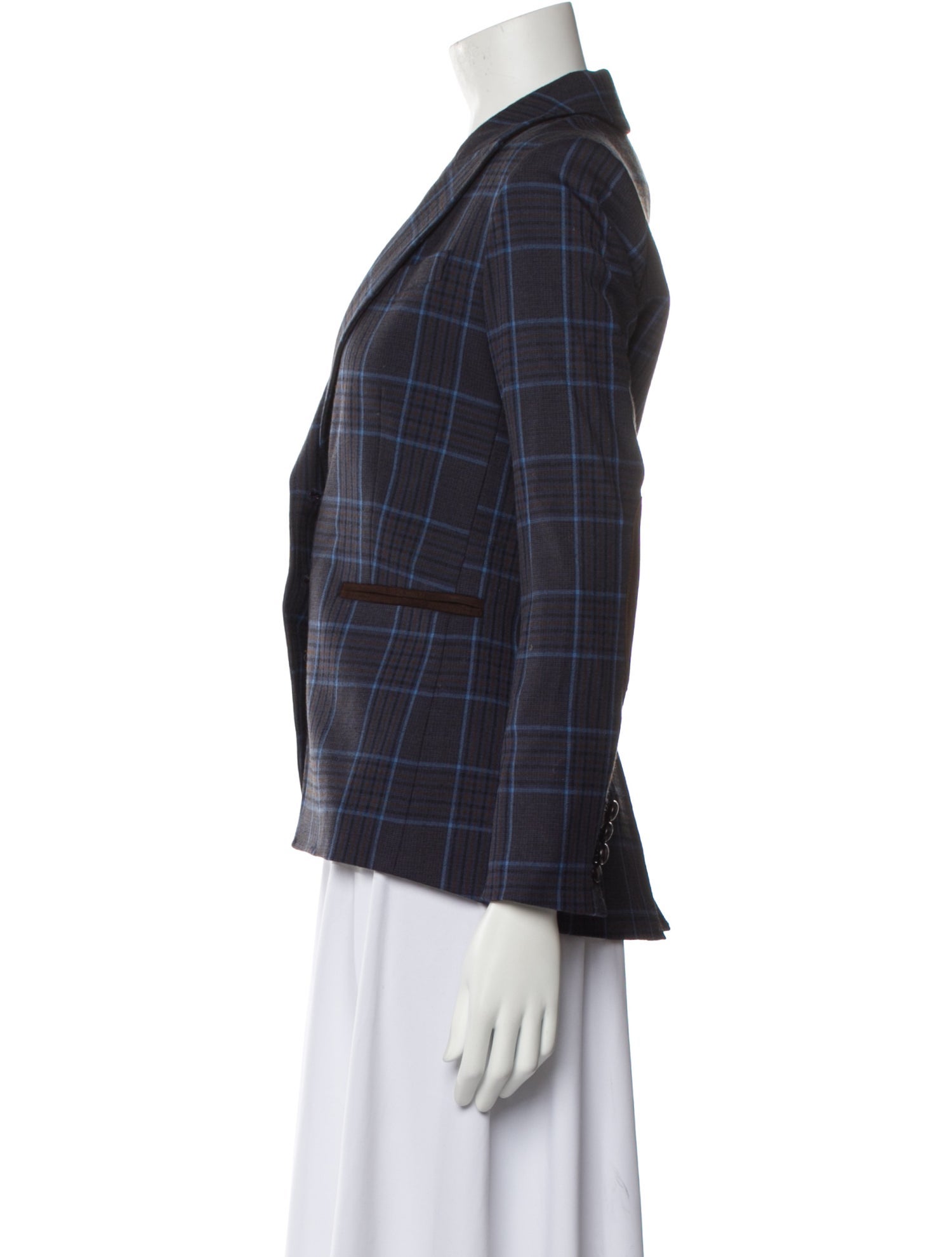 Veronica Beard Plaid Print Blazer