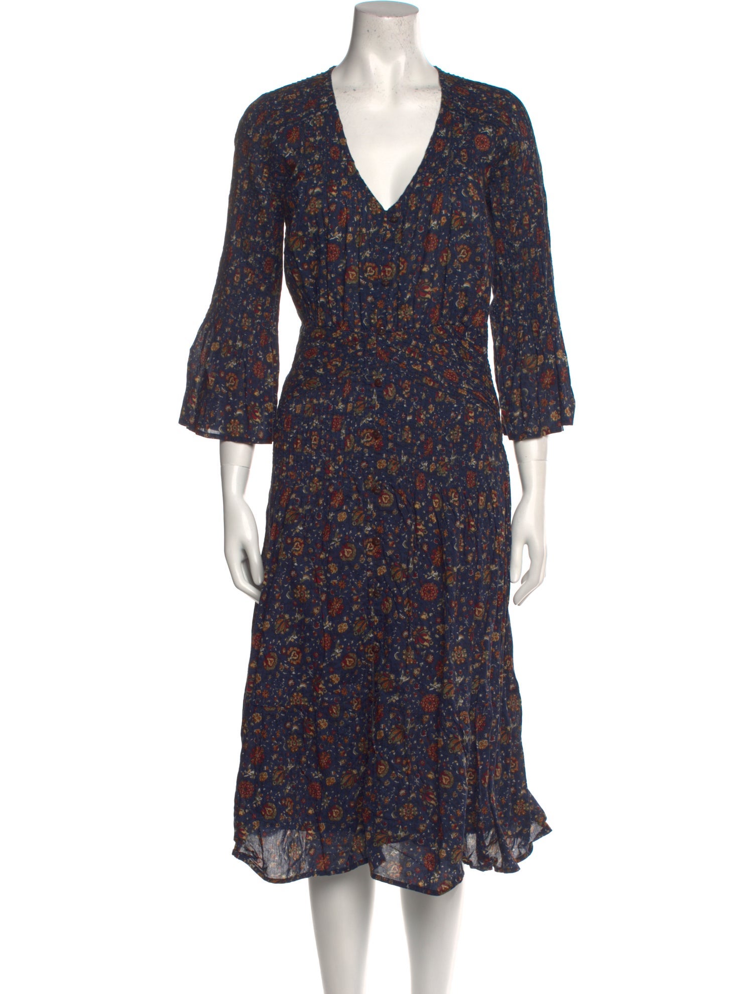 Veronica Beard Floral Print Midi Length Dress