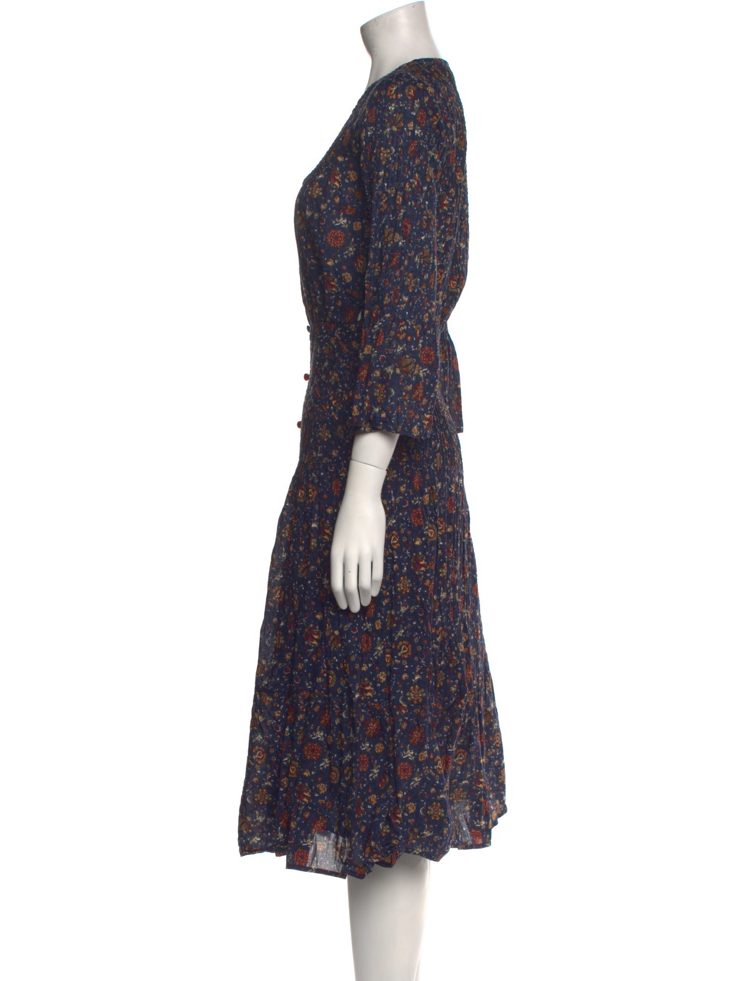 Veronica Beard Floral Print Midi Length Dress