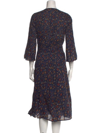 Veronica Beard Floral Print Midi Length Dress