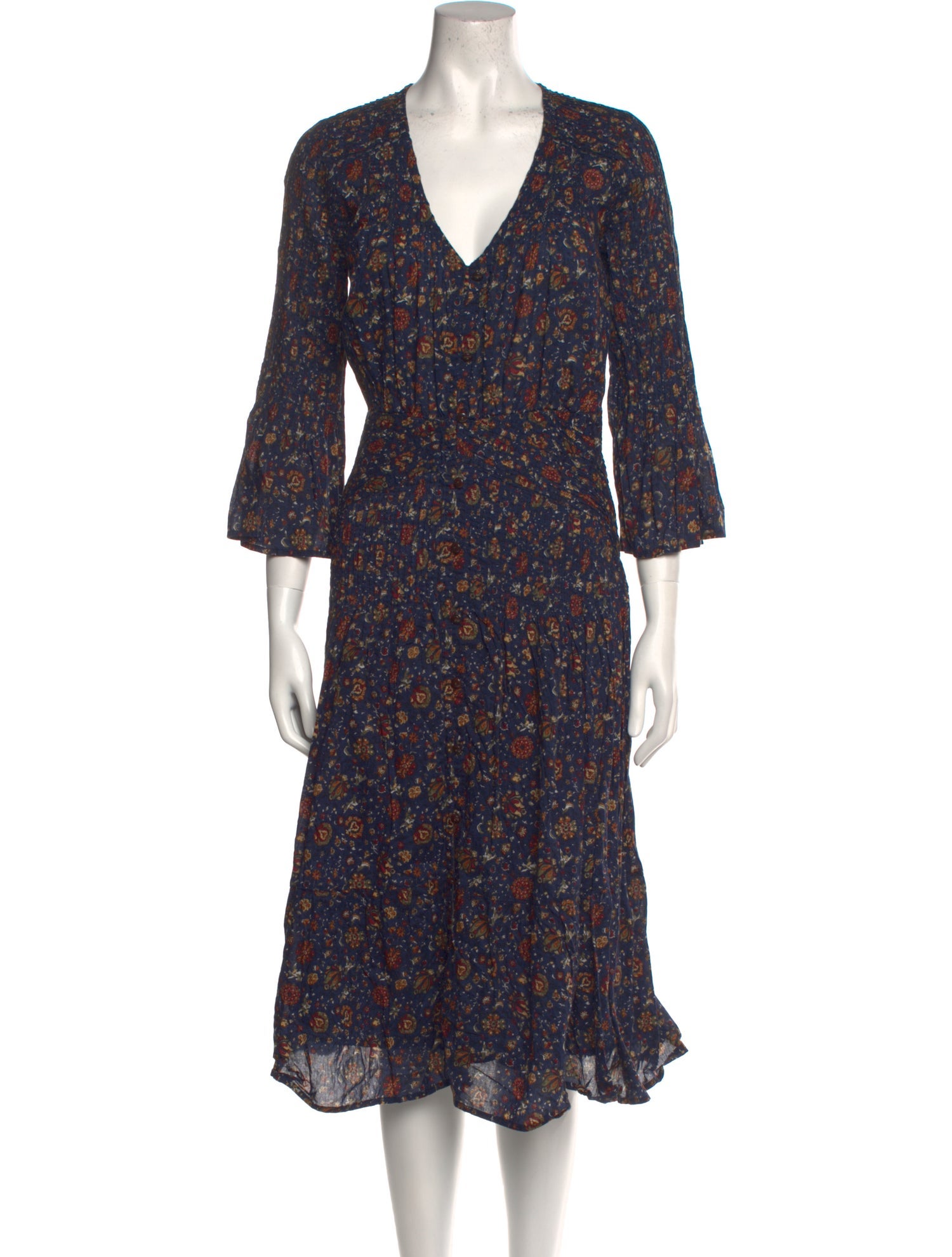 Veronica Beard Floral Print Midi Length Dress