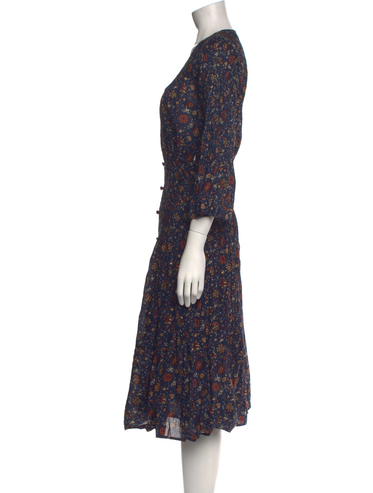 Veronica Beard Floral Print Midi Length Dress