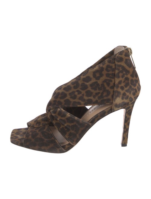 Veronica Beard Suede Animal Print Sandals