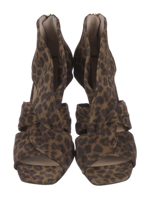 Veronica Beard Suede Animal Print Sandals