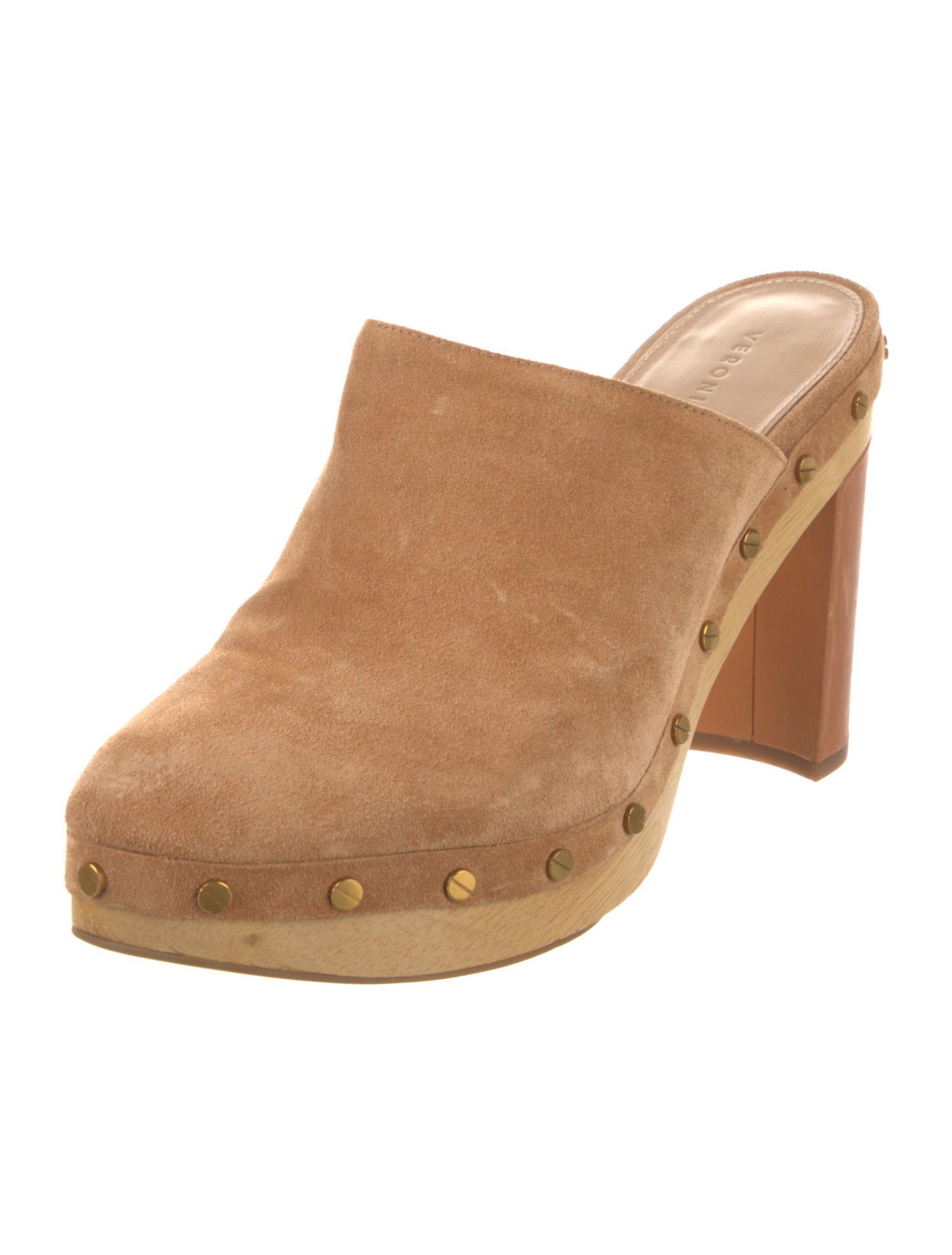 Veronica Beard Suede Studded Accents Mules