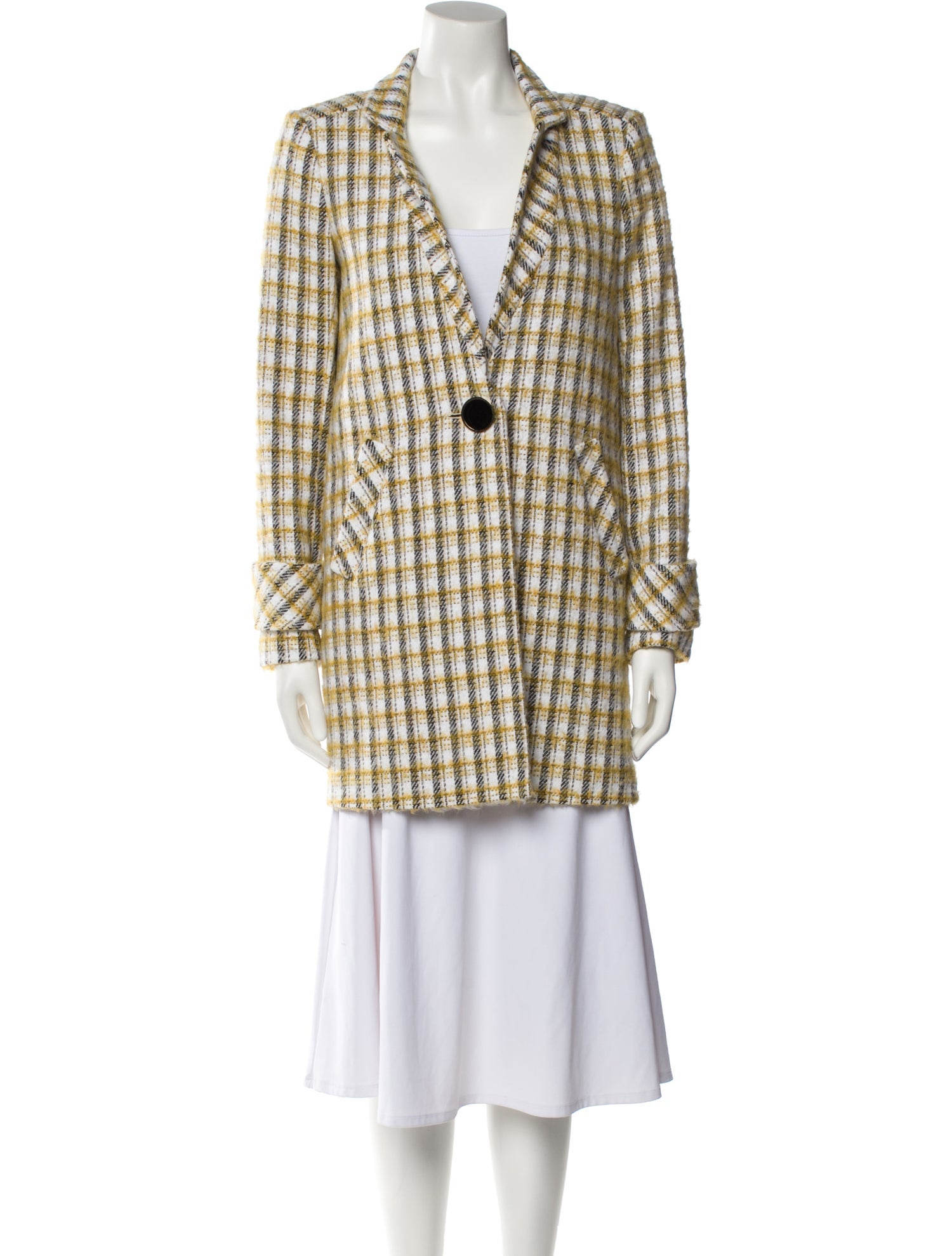 Veronica Beard Plaid Print Coat