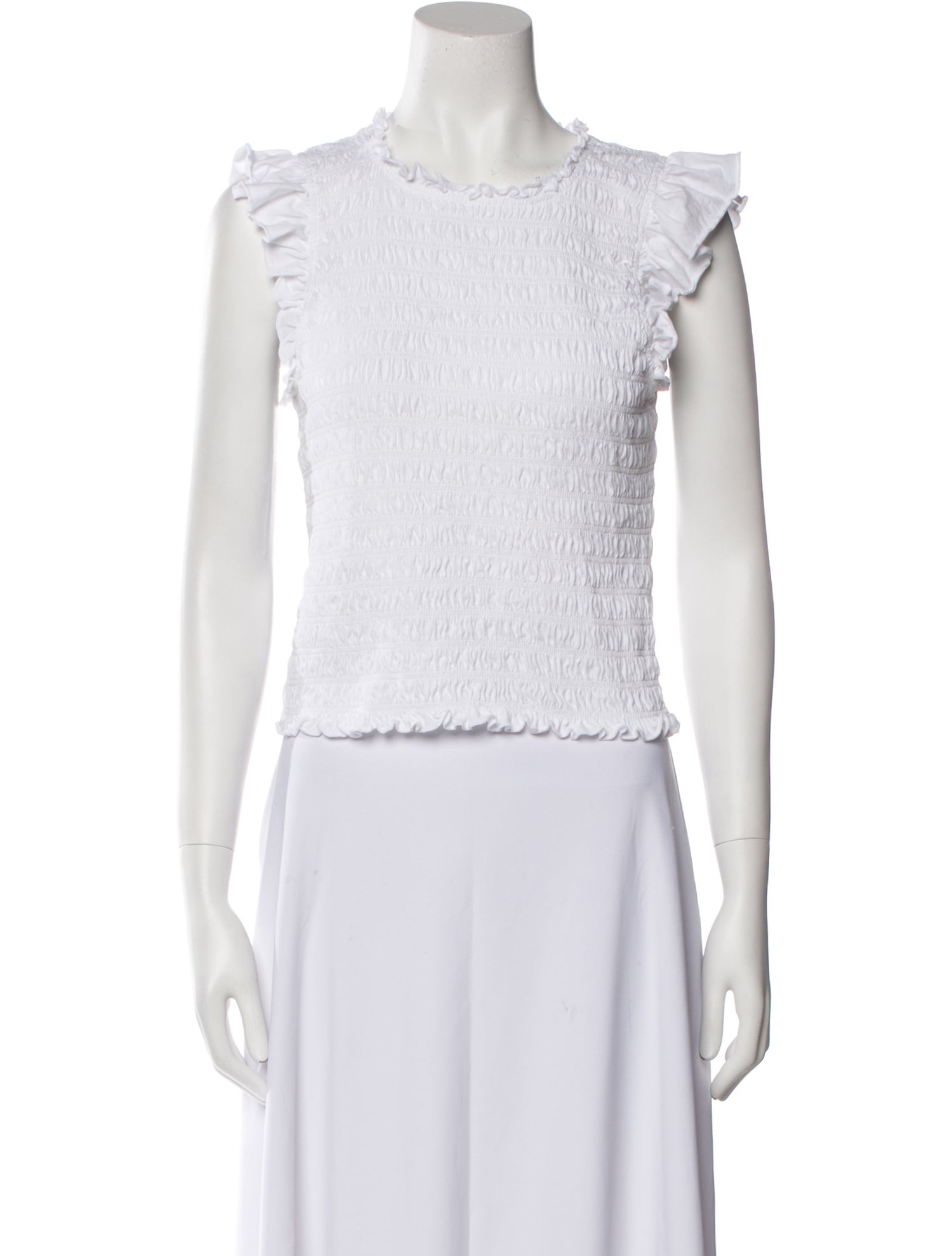 Veronica Beard Crew Neck Sleeveless Crop Top