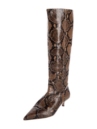 Veronica Beard Leather Animal Print Boots