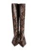 Veronica Beard Leather Animal Print Boots