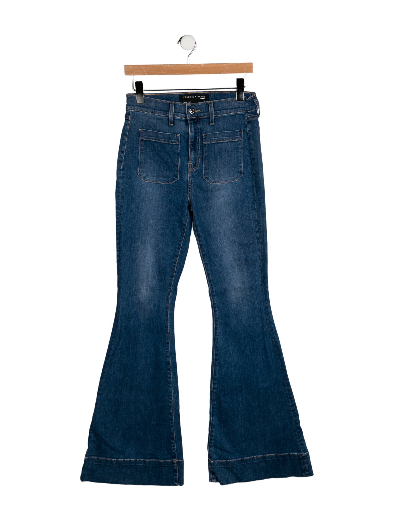 Veronica Beard Mid-Rise Wide Leg Jeans