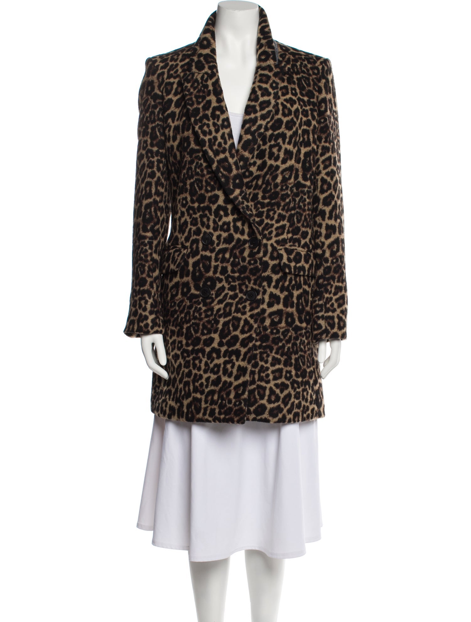 Veronica Beard Animal Print Faux Fur Coat