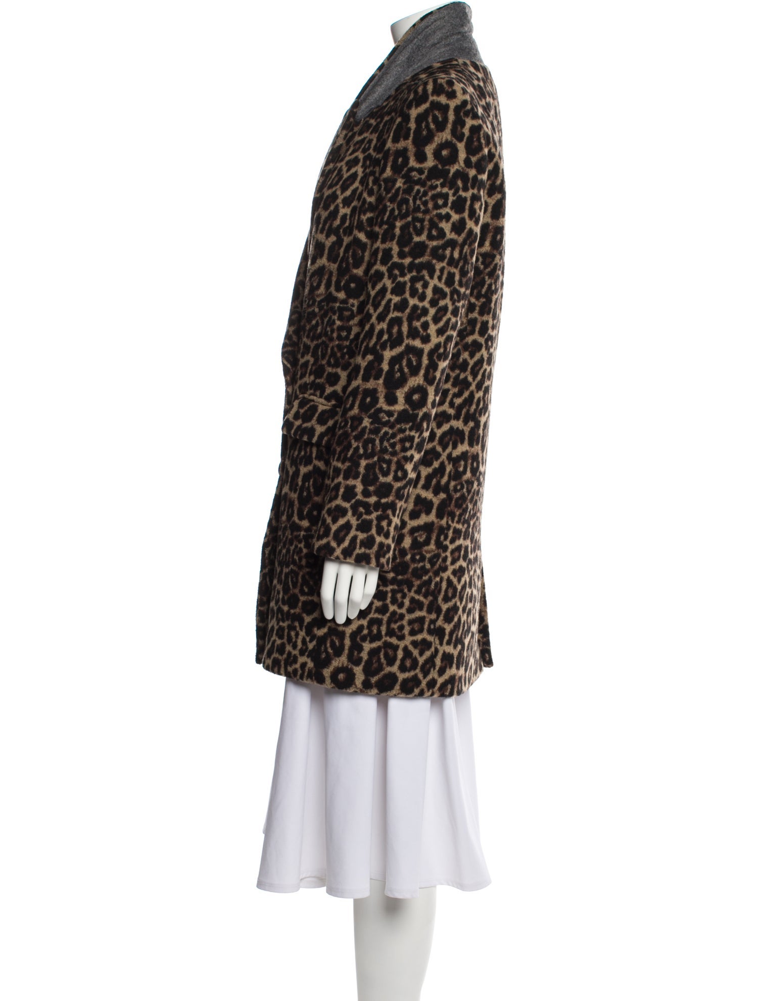 Veronica Beard Animal Print Faux Fur Coat