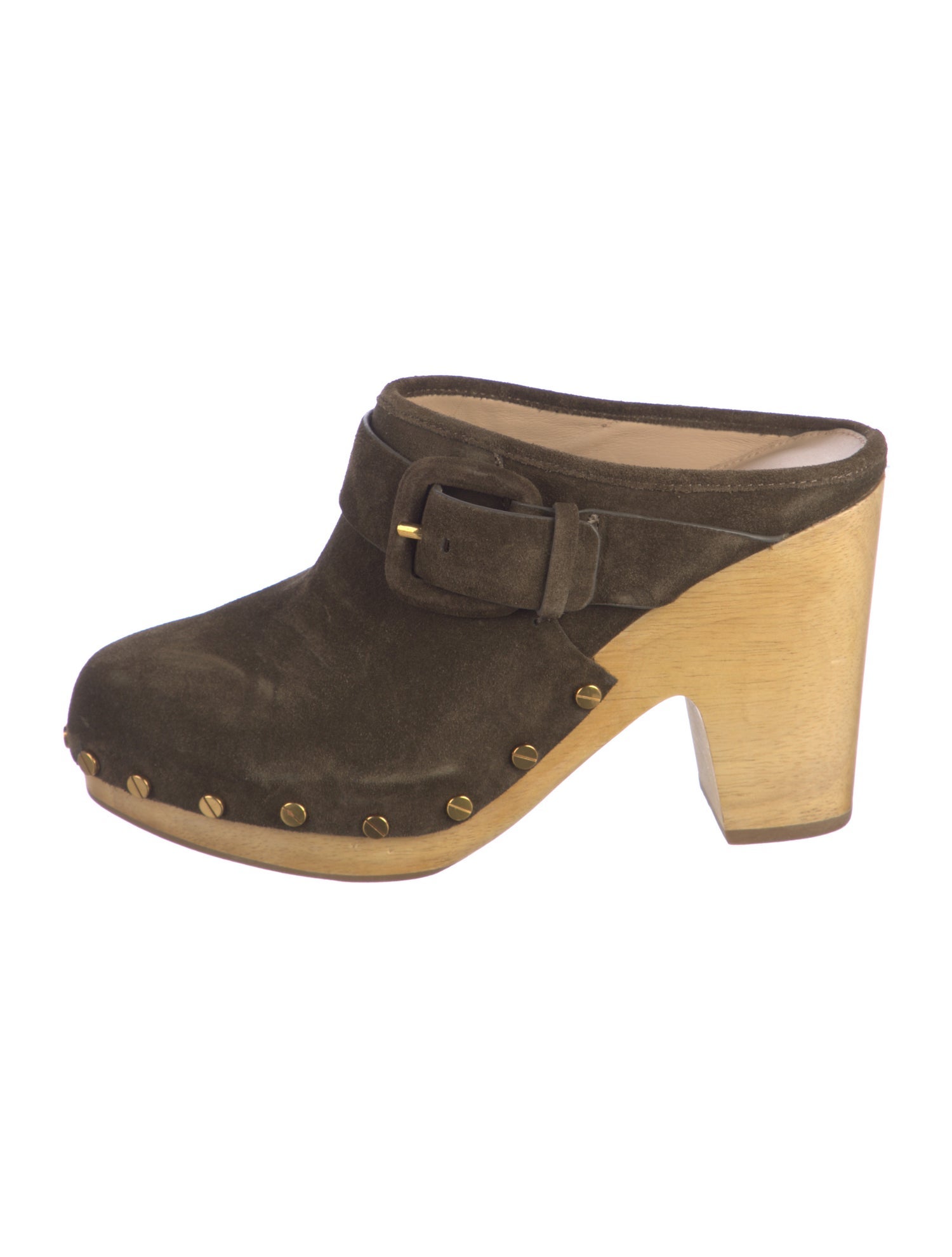 Veronica Beard Suede Studded Accents Mules