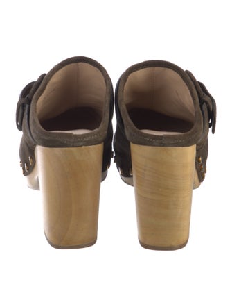 Veronica Beard Suede Studded Accents Mules