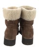 Veronica Beard Suede Fur Trim Combat Boots