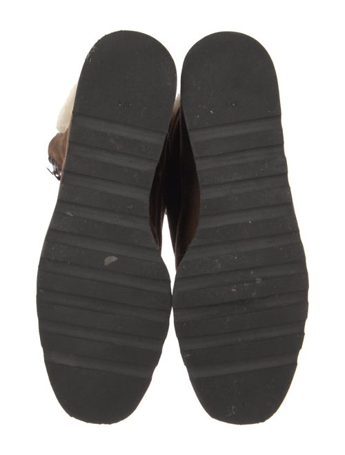 Veronica Beard Suede Fur Trim Combat Boots