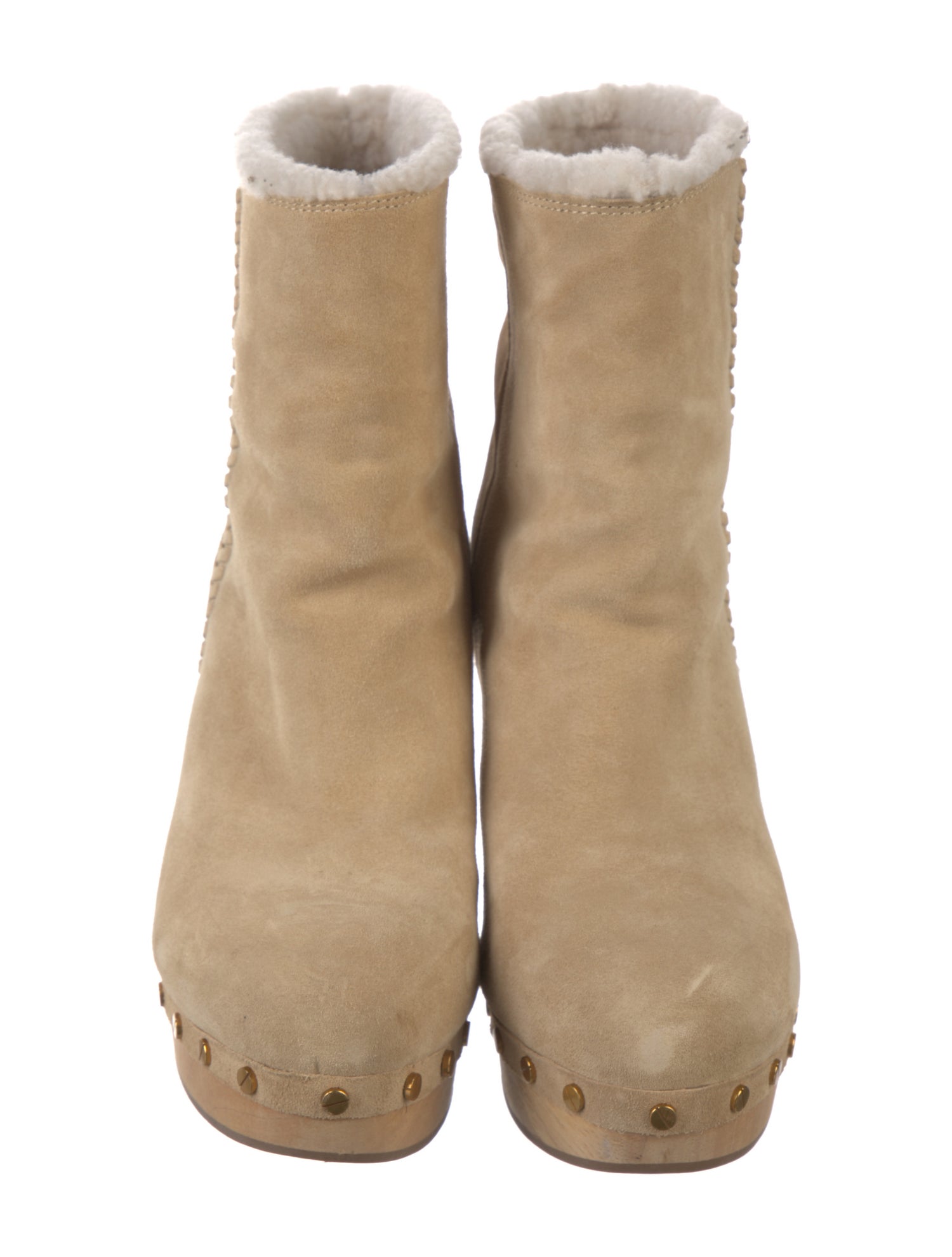 Veronica Beard Suede Studded Accents Boots