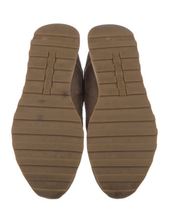 Veronica Beard Suede Fur Trim Sneakers