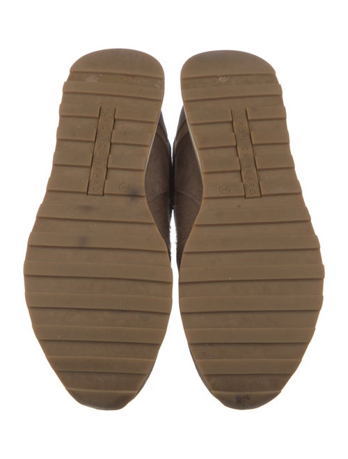 Veronica Beard Suede Fur Trim Sneakers