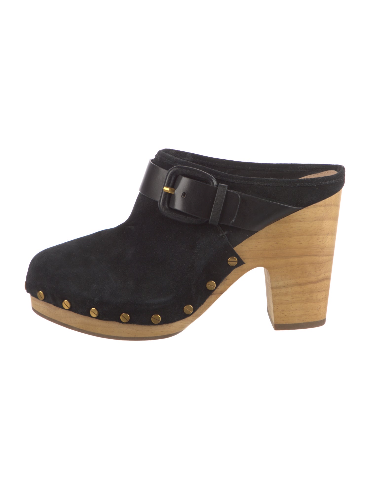 Veronica Beard Suede Studded Accents Mules