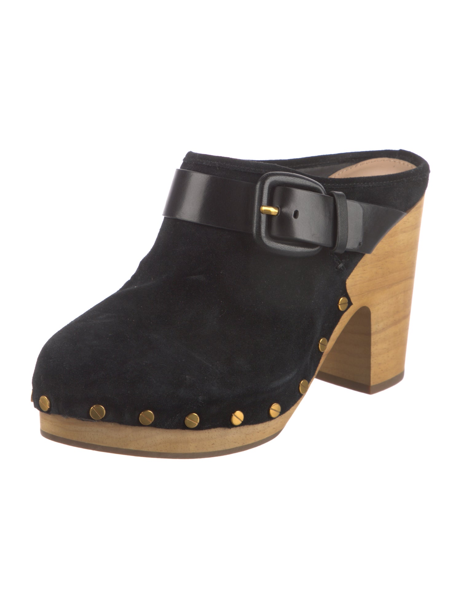 Veronica Beard Suede Studded Accents Mules