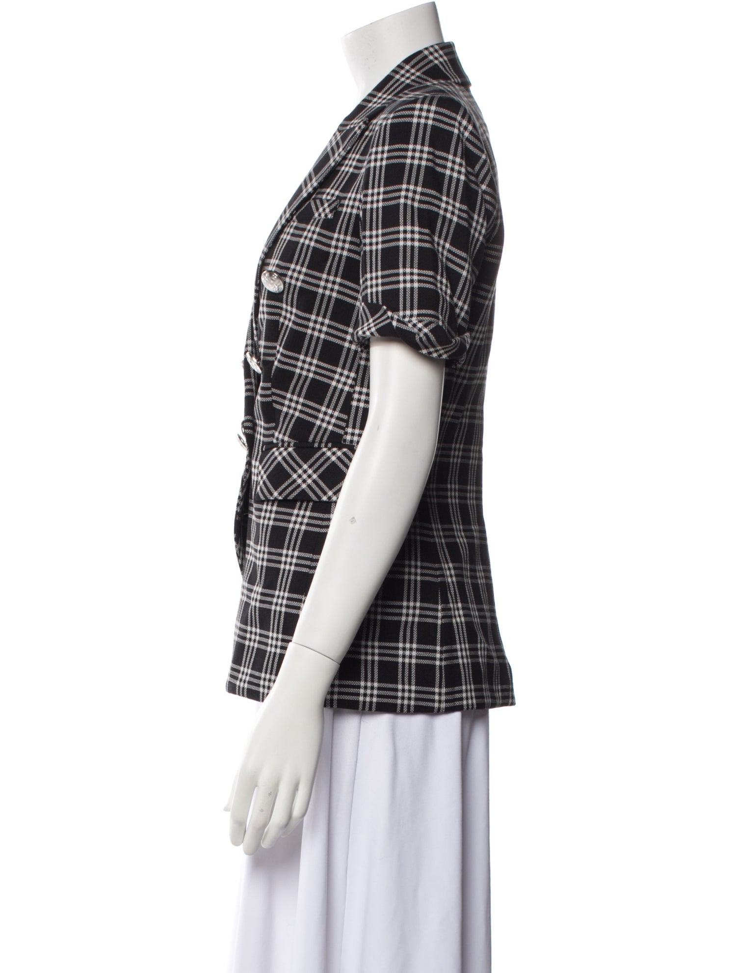 Veronica Beard Plaid Print Blazer