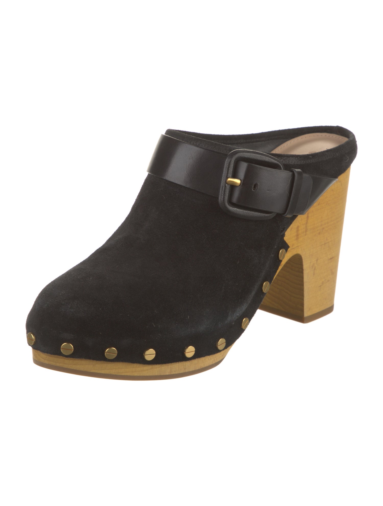 Veronica Beard Suede Studded Accents Mules