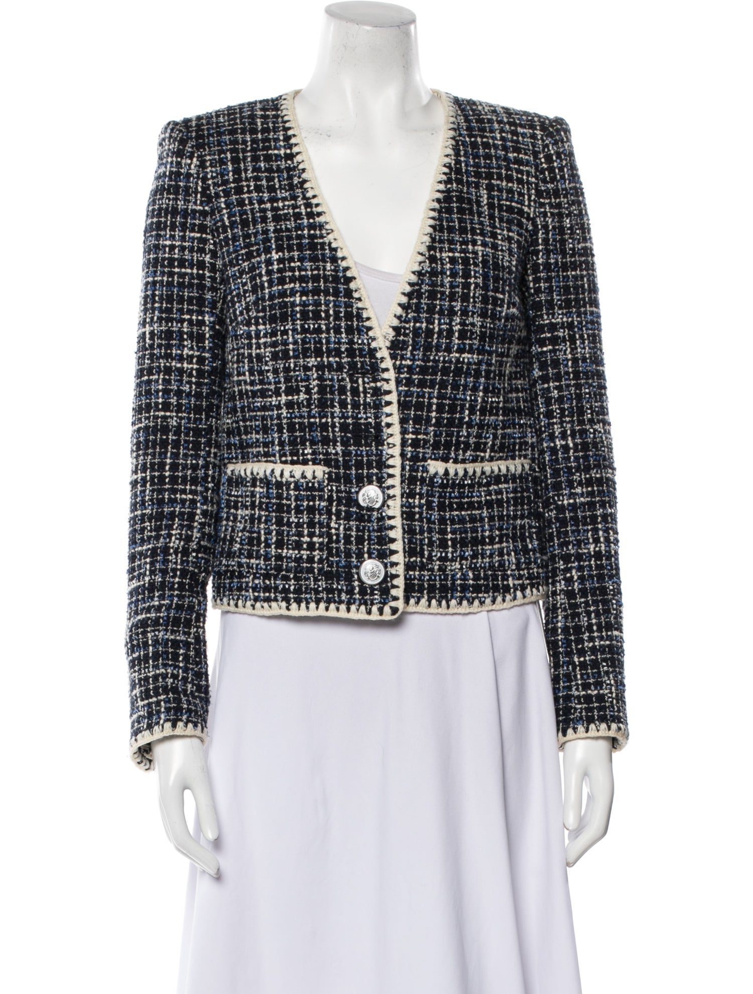 Veronica Beard Tweed Pattern Evening Jacket