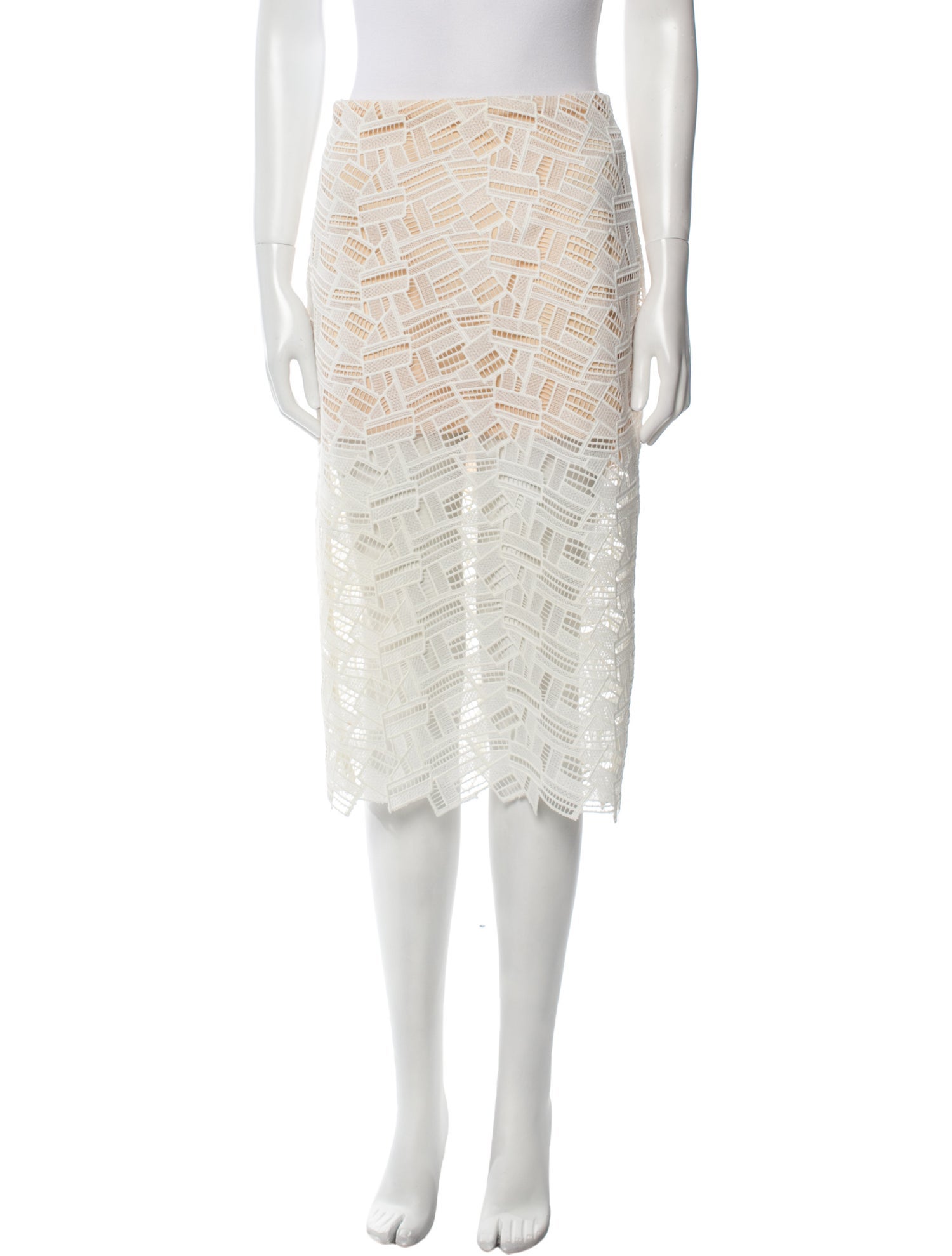 Veronica Beard Lace Pattern Knee-Length Skirt