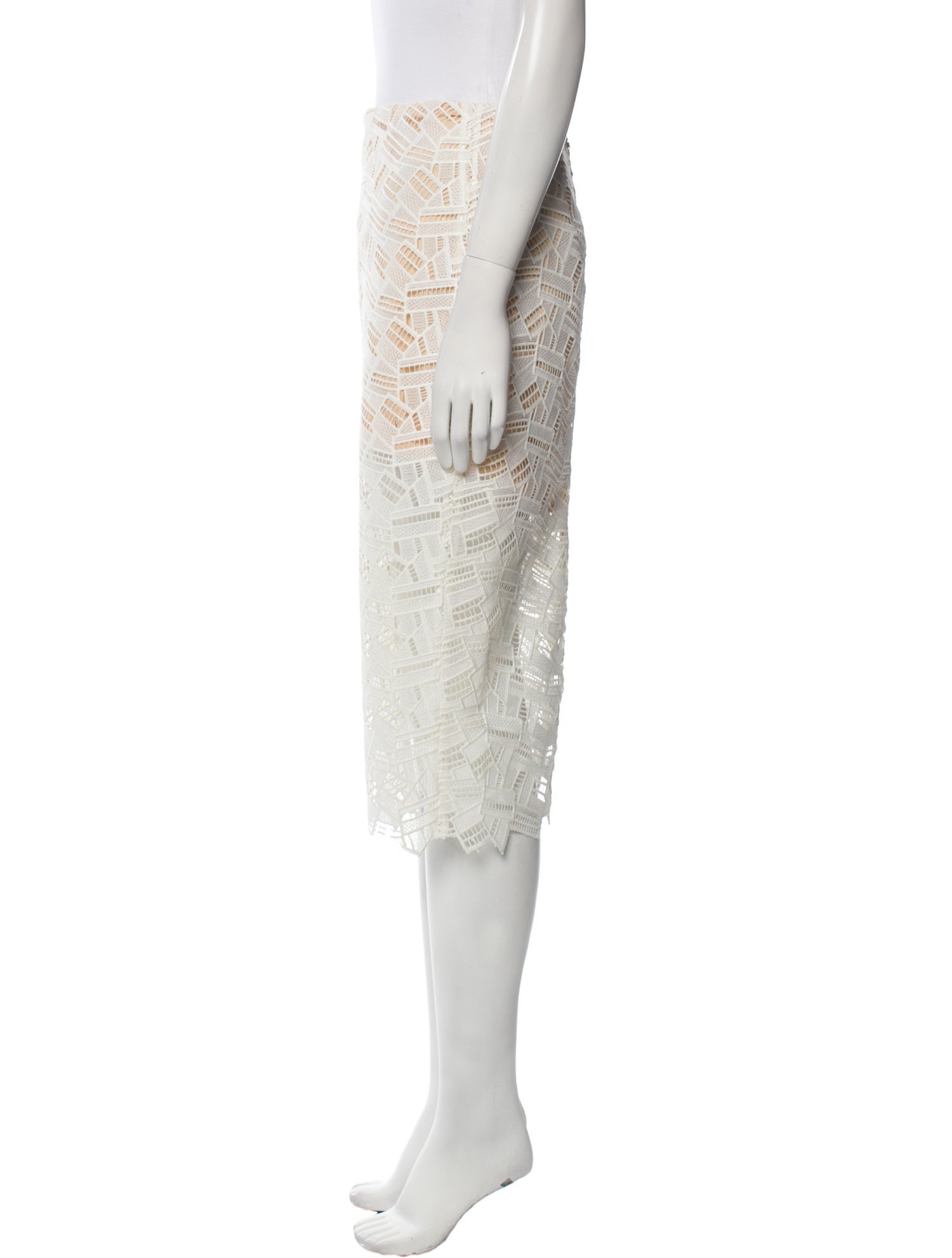 Veronica Beard Lace Pattern Knee-Length Skirt