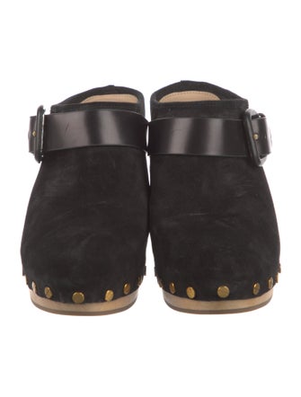 Veronica Beard Suede Studded Accents Mules