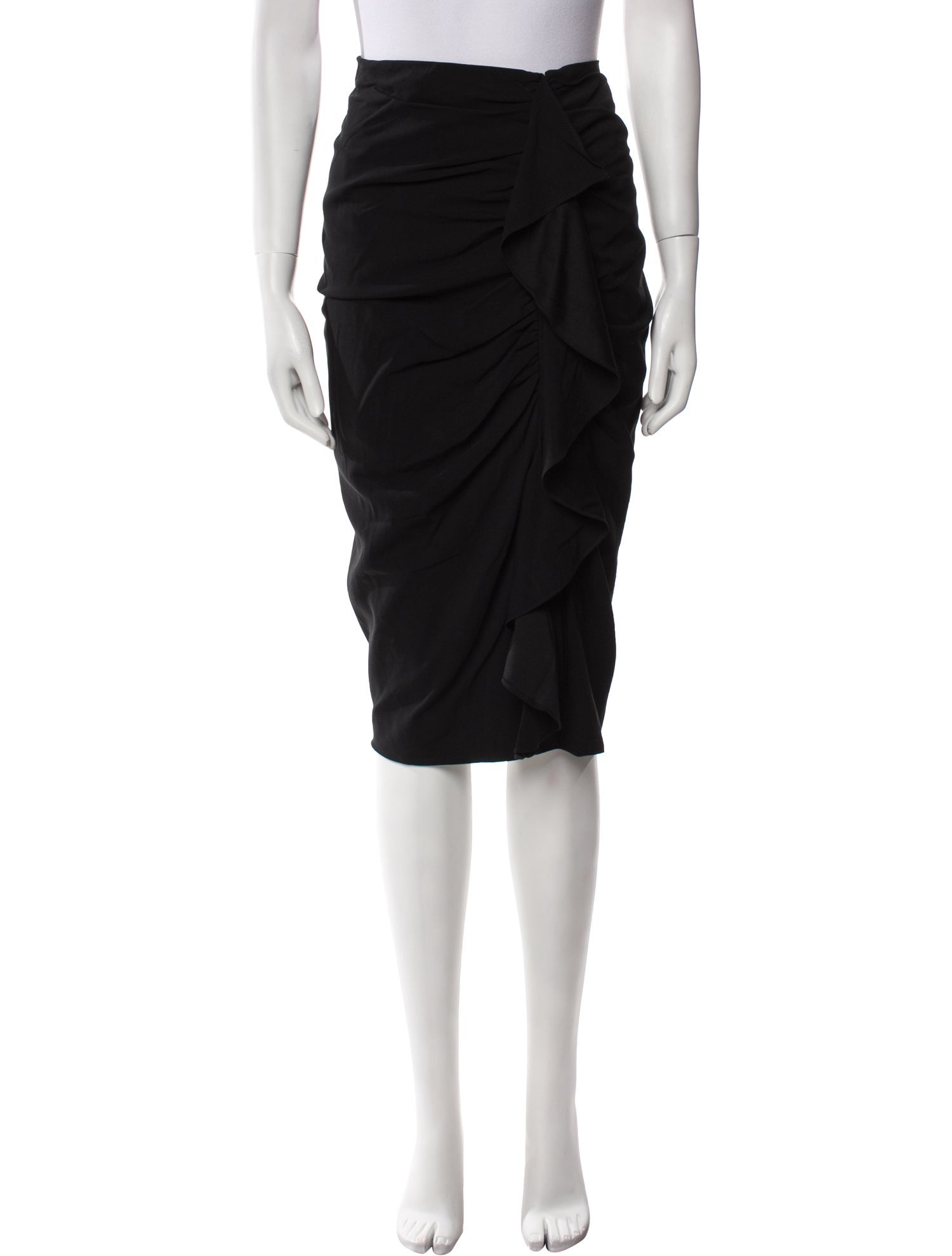 Veronica Beard Leather Knee-Length Skirt