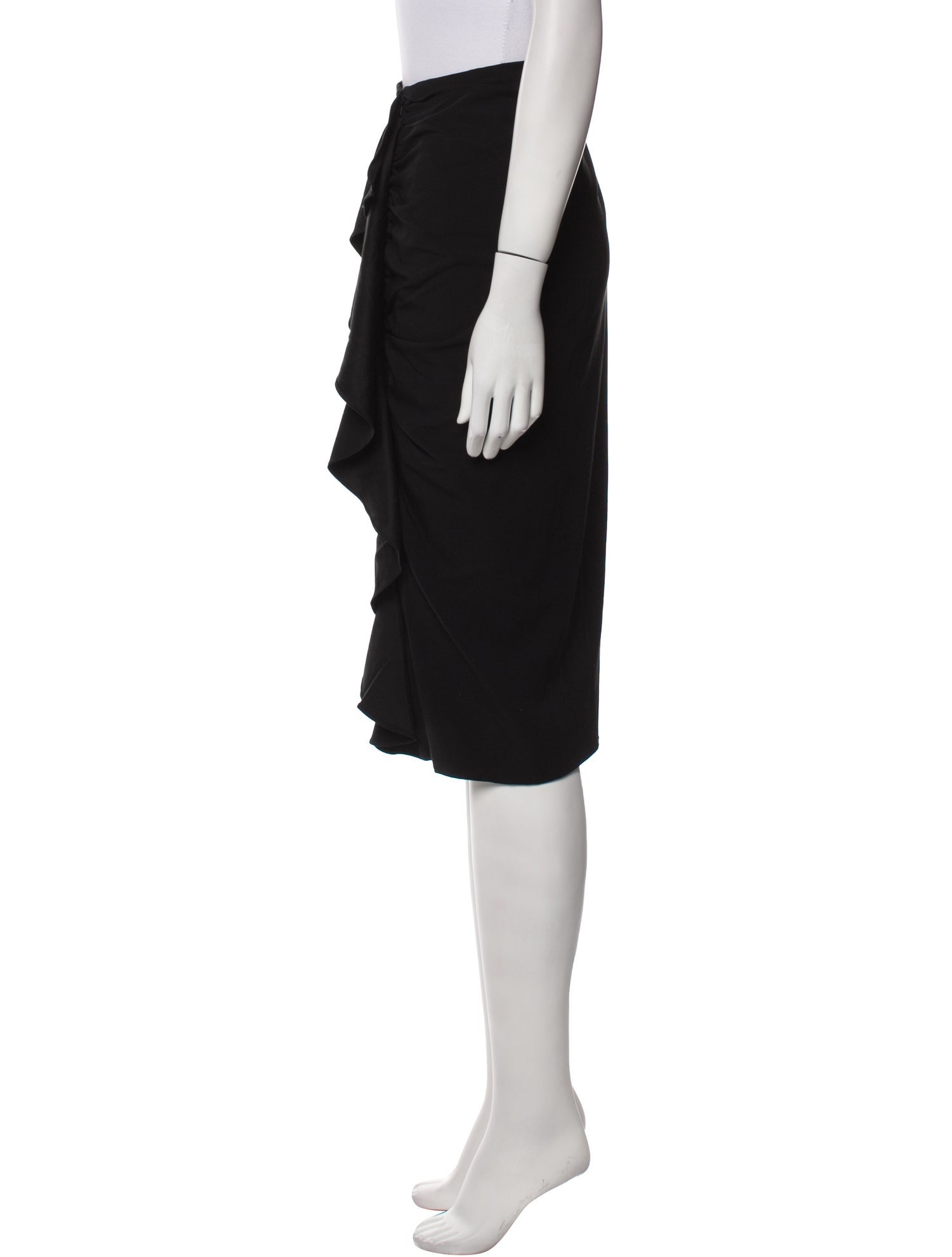 Veronica Beard Leather Knee-Length Skirt