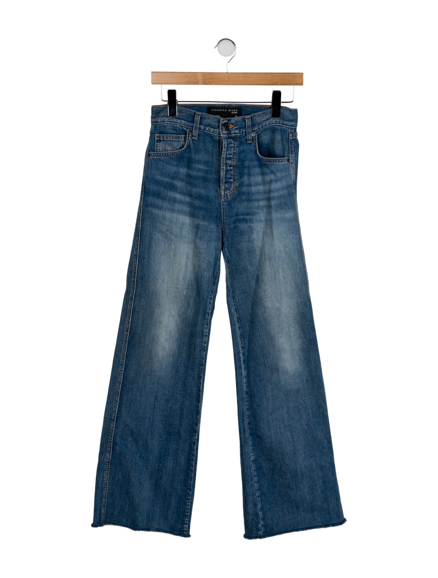 Veronica Beard Mid-Rise Wide Leg Jeans