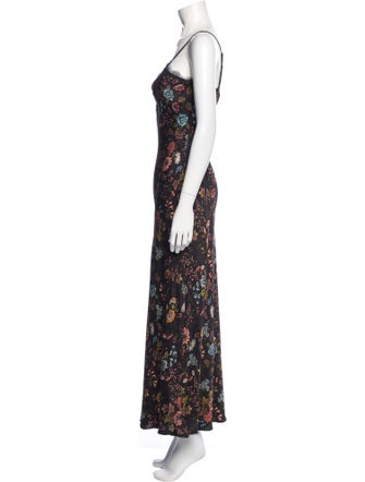Veronica Beard Floral Print Long Dress
