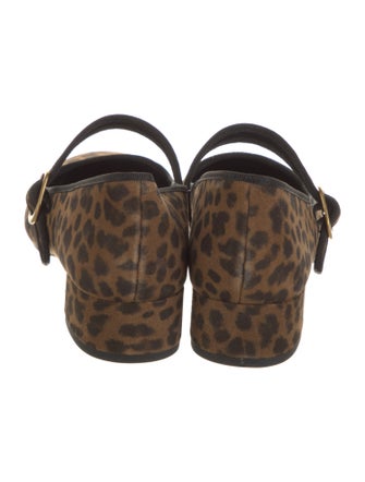 Veronica Beard Suede Animal Print Mary Jane Flats