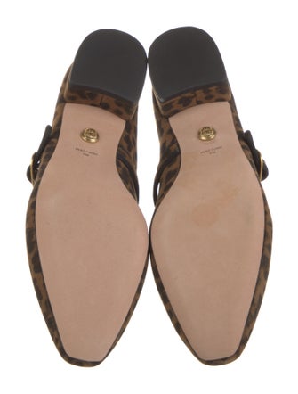 Veronica Beard Suede Animal Print Mary Jane Flats