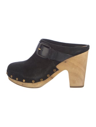 Veronica Beard Suede Studded Accents Mules